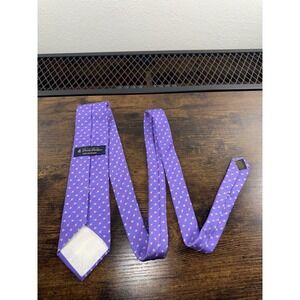 Brooks Brothers Makers Men's Silk Tie Purple Fishing Bobber USA Italy Fabric